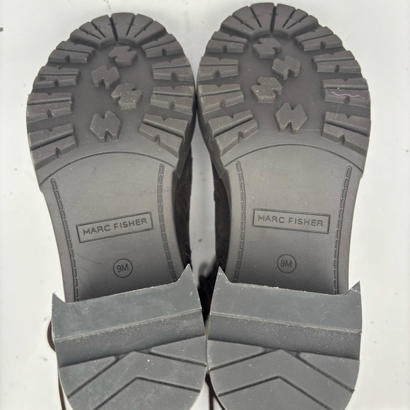 Marc Fisher Lansly Brown Lace-Up Booties Fur Lining Size 9 - Picture 6 of 11